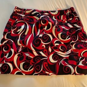 Black, white, red golf skort